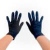 Disposable Black Gloves on hands